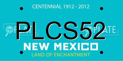 PLCS52 New Mexico License Plate
