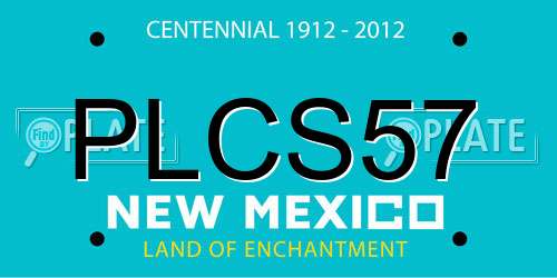PLCS57 New Mexico License Plate