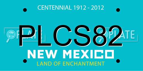 PLCS82 New Mexico License Plate