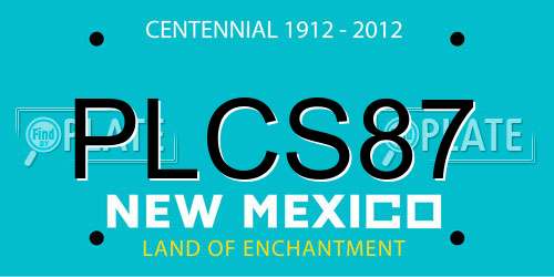 PLCS87 New Mexico License Plate