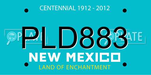 PLD883 New Mexico License Plate