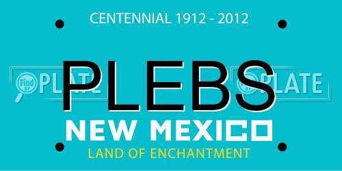 PLEBS New Mexico License Plate