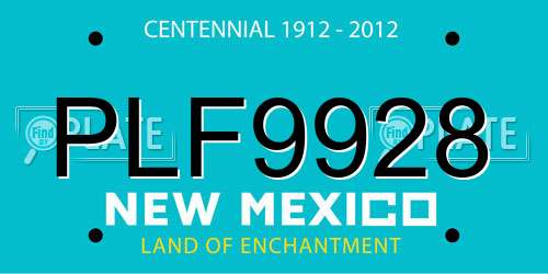 PLF9928 New Mexico License Plate