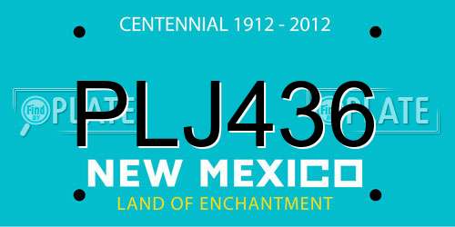 PLJ436 New Mexico License Plate