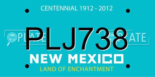 PLJ738 New Mexico License Plate