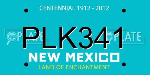 PLK341 New Mexico License Plate