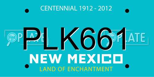 PLK661 New Mexico License Plate