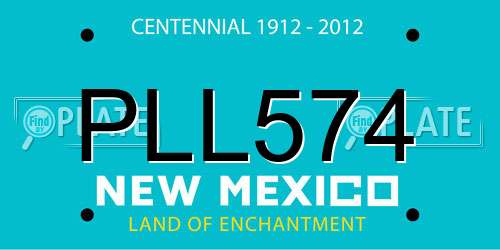 PLL574 New Mexico License Plate