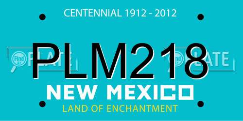 PLM218 New Mexico License Plate
