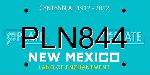 PLN844 New Mexico License Plate