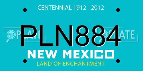 PLN884 New Mexico License Plate