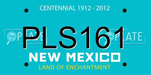 PLS161 New Mexico License Plate