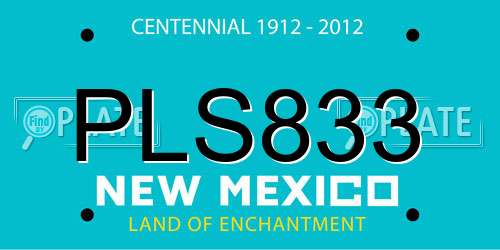 PLS833 New Mexico License Plate