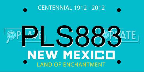 PLS883 New Mexico License Plate