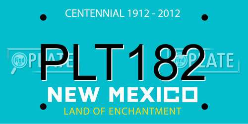 PLT182 New Mexico License Plate