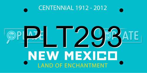 PLT293 New Mexico License Plate