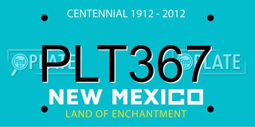 PLT367 New Mexico License Plate