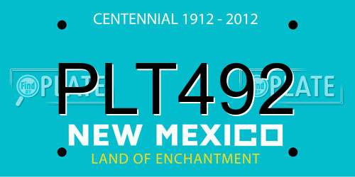 PLT492 New Mexico License Plate