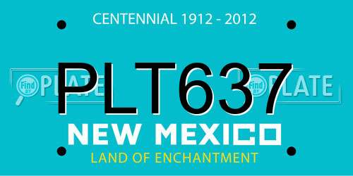 PLT637 New Mexico License Plate