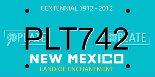 PLT742 New Mexico License Plate