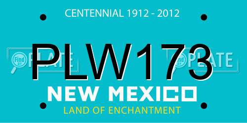 PLW173 New Mexico License Plate