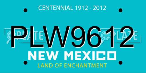 PLW9612 New Mexico License Plate