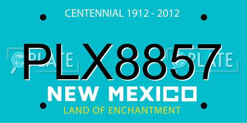 PLX8857 New Mexico License Plate