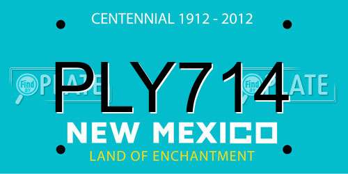 PLY714 New Mexico License Plate