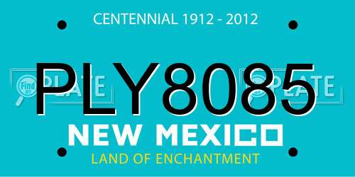 PLY8085 New Mexico License Plate