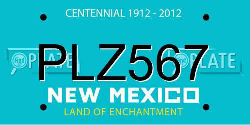 PLZ567 New Mexico License Plate
