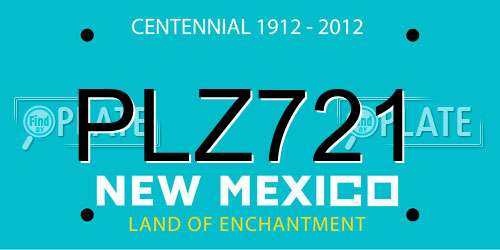 PLZ721 New Mexico License Plate