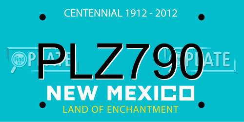 PLZ790 New Mexico License Plate