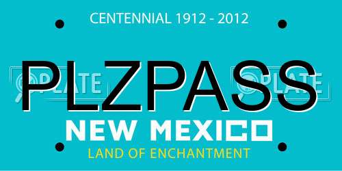 PLZPASS New Mexico License Plate
