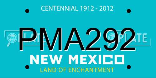 PMA292 New Mexico License Plate