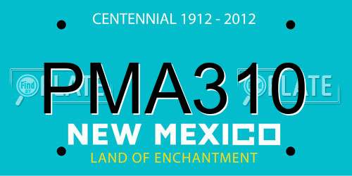 PMA310 New Mexico License Plate