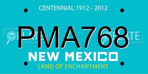 PMA768 New Mexico License Plate