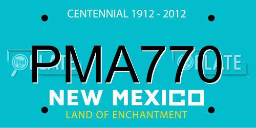 PMA770 New Mexico License Plate