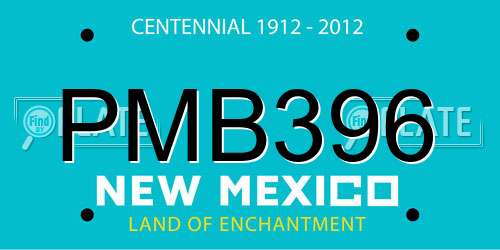 PMB396 New Mexico License Plate