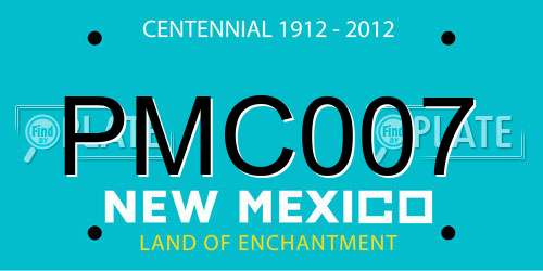 PMC007 New Mexico License Plate