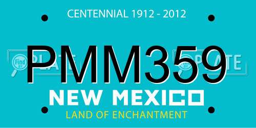 PMM359 New Mexico License Plate