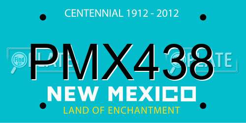 PMX438 New Mexico License Plate