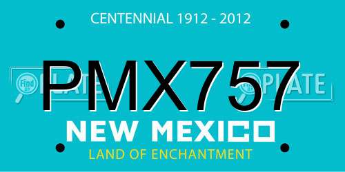 PMX757 New Mexico License Plate