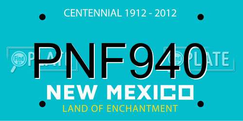 PNF940 New Mexico License Plate