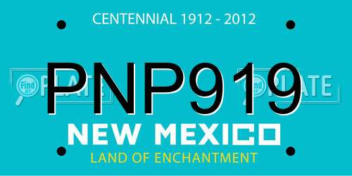 PNP919 New Mexico License Plate