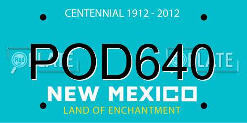 POD640 New Mexico License Plate