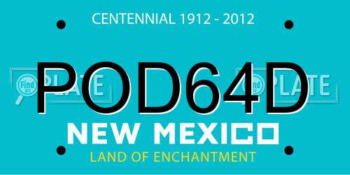 POD64D New Mexico License Plate