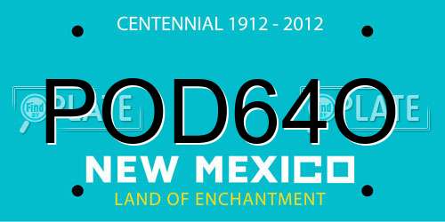 POD64O New Mexico License Plate
