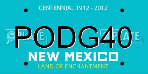PODG40 New Mexico License Plate