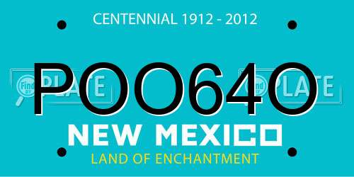 POO64O New Mexico License Plate