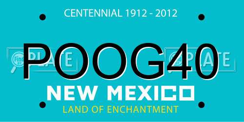 POOG40 New Mexico License Plate